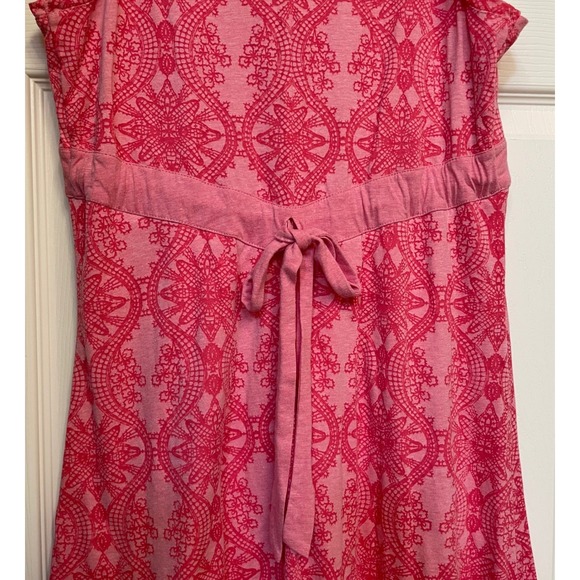Athleta Pink Medallion Lace Print Empire Waist Tie Back Tank Dress 903726 XS - Picture 3 of 9